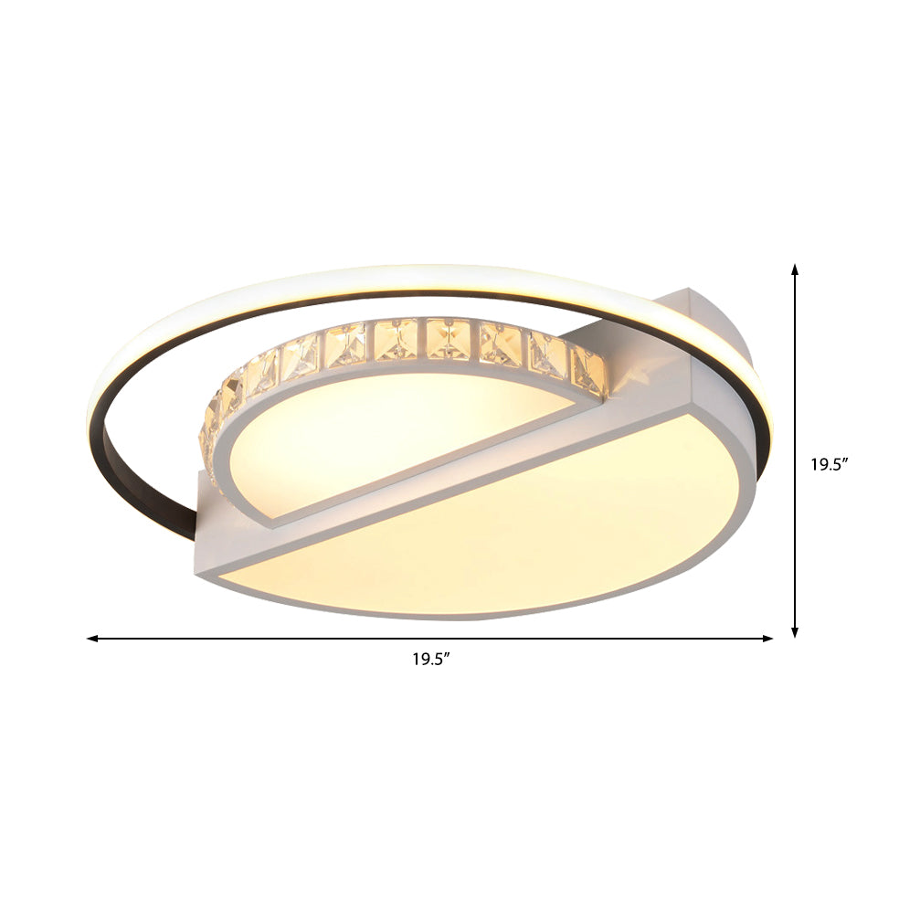 Modern Flushmount Led Ceiling Light In White - Ideal For Living Room