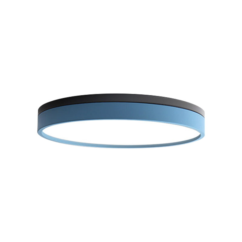 Nordic Tambour Led Ceiling Light In White With 12/16/19.5 Inch Diameter And Color Options