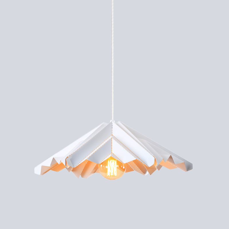 Modern White Pendant Lamp For Bedroom - Skirt-Shaped Iron Ceiling Light With 1 Head