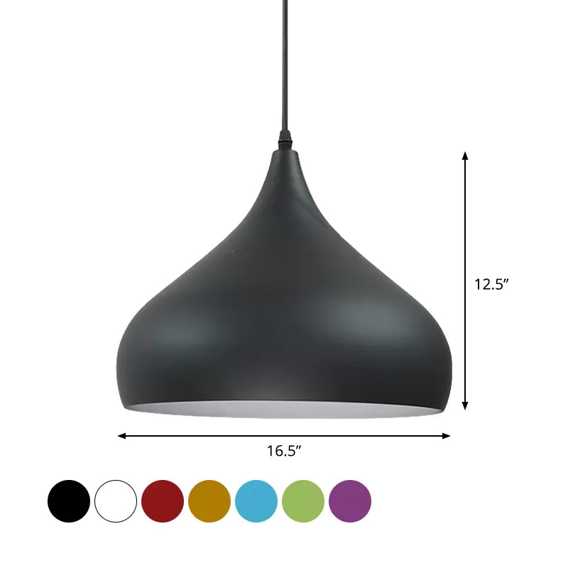 12.5/16.5 Wide Dome Pendant Lighting Modern Iron Hanging Light - 1 Black/White/Red
Note: Although