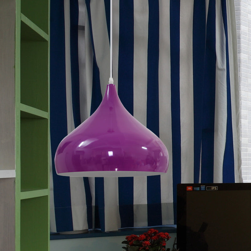 12.5/16.5 Wide Dome Pendant Lighting Modern Iron Hanging Light - 1 Black/White/Red
Note: Although