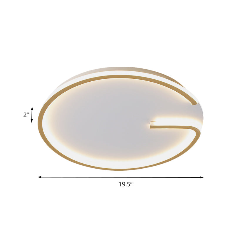 Modern White Led Flush Mount Lamp - Round Acrylic Bedroom Light 16’/19.5’ Dia G - Pattern Warm/White