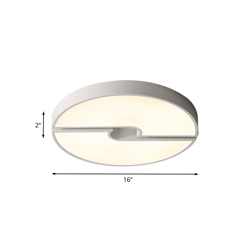 Modern Led Acrylic Flushmount Ceiling Light - White 16-23.5 Inch Width Options