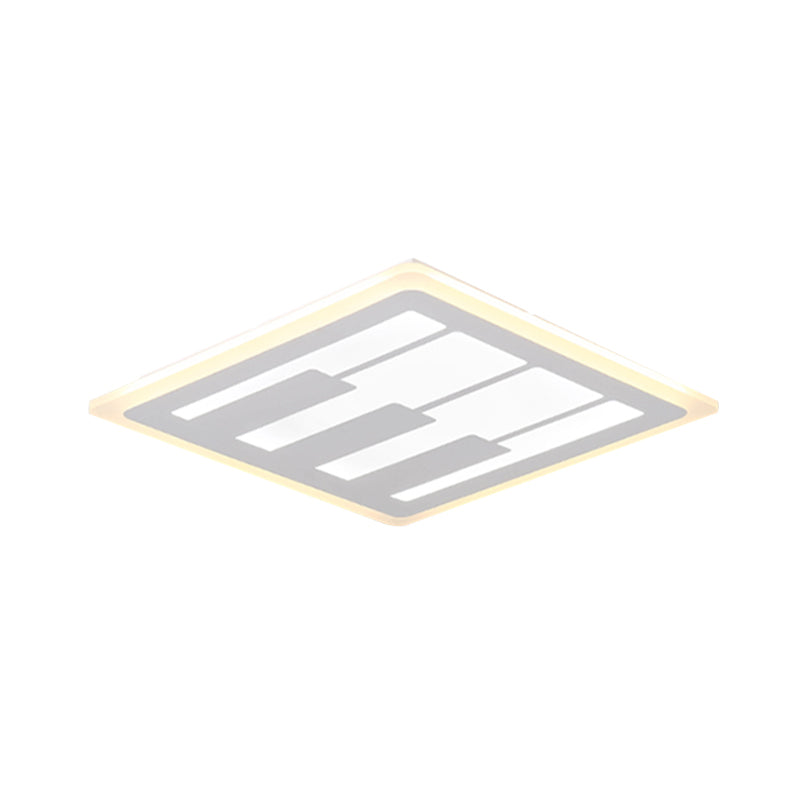 Acrylic Square Flushmount Led Ceiling Light In Warm/White With Modernist Design
