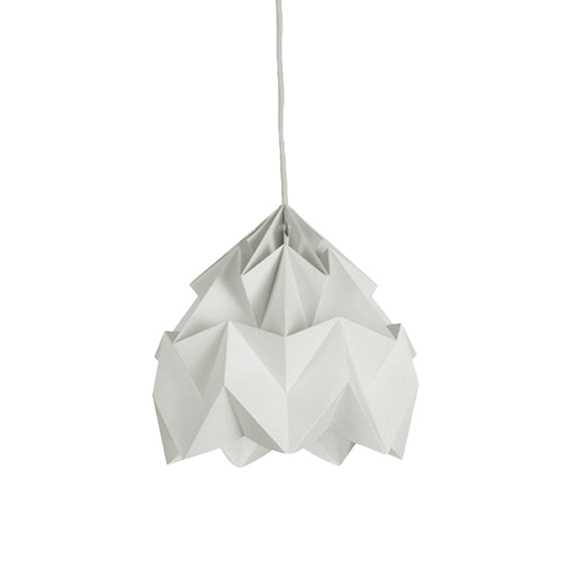 Origami Macaron Paper Ceiling Pendant Light - 9.5 Or 15 Diameter Pink/White/Green 1 Hanging Lamp Kit