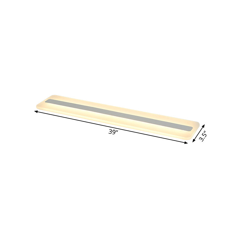 Modern Led Acrylic Flush Mount Light - 16’/23.5’/31.5’ Wide White Ceiling Fixture With Warm/White