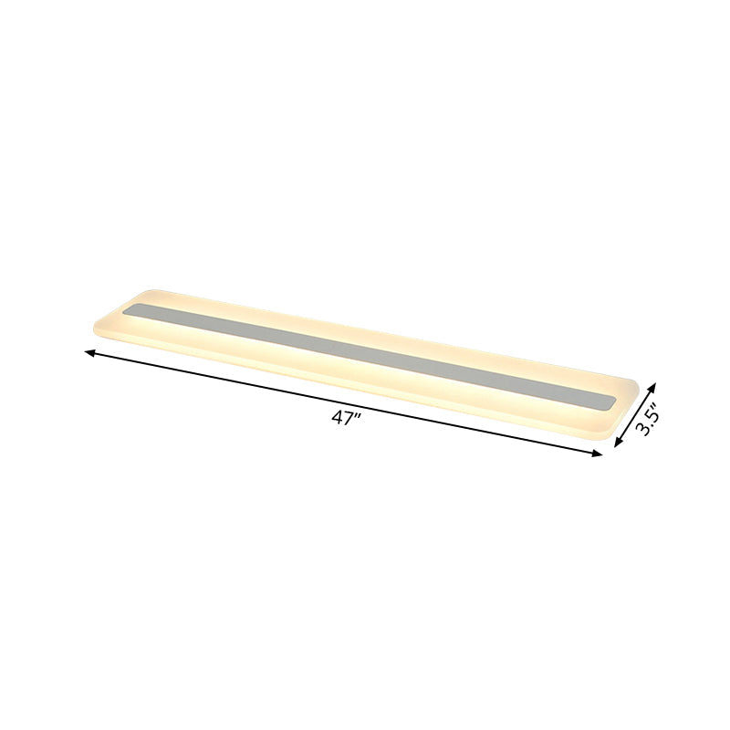 Modern Led Acrylic Flush Mount Light - 16/23.5/31.5 Wide White Ceiling Fixture With Warm/White