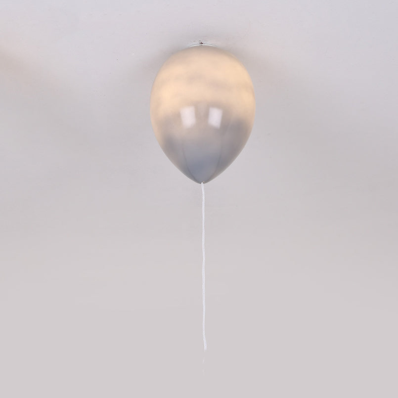 Kid’s Cartoon Balloon Glass Flush Mount Ceiling Light Fixture For Bedroom Grey / 6’