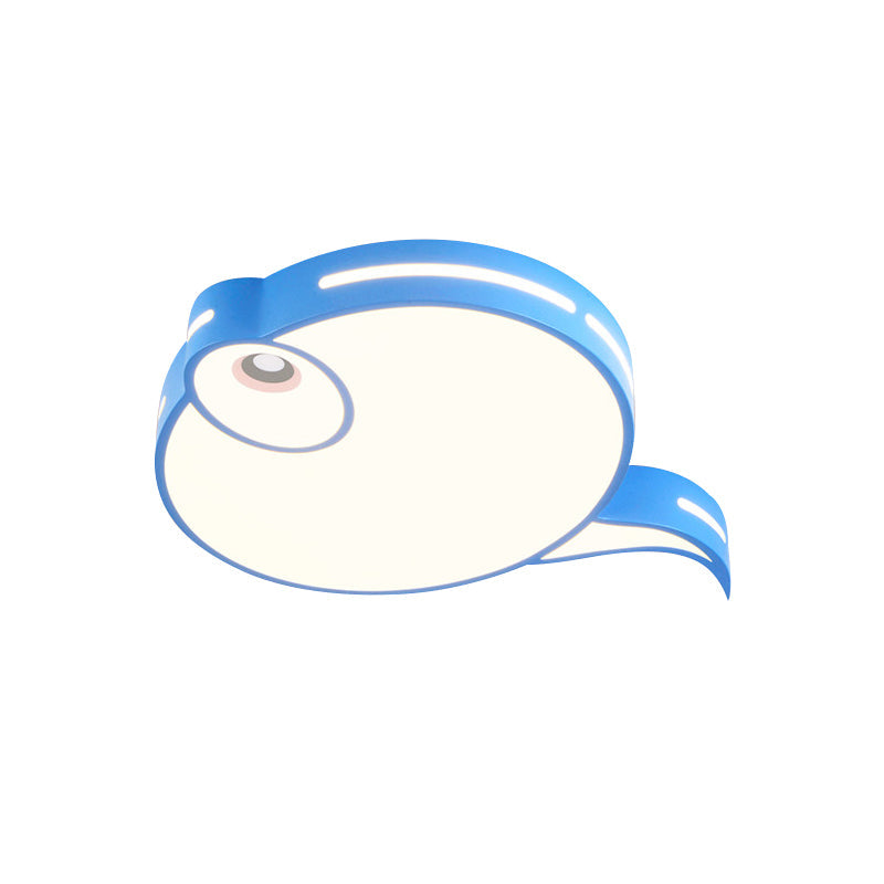 Modern Tadpole Ceiling Light - Acrylic Led Flush Mount In Gray/Blue/Pink