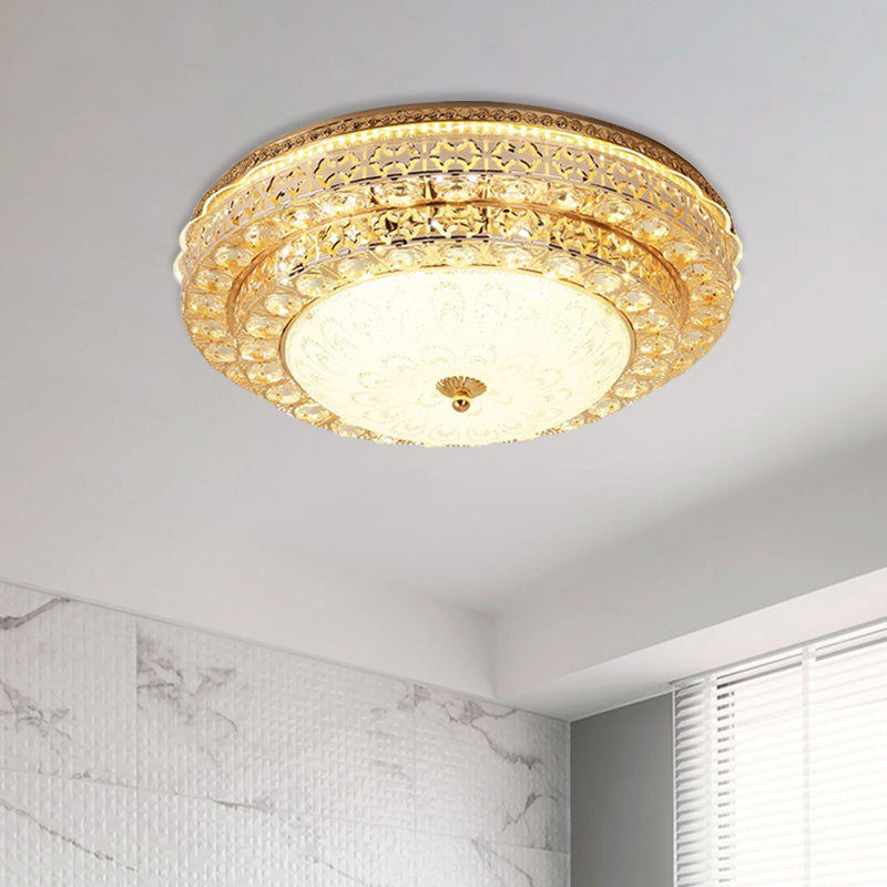 Gold Modernist Crystal Flushmount Led Bedroom Ceiling Light - 2-Tier Circle Design
Or
2-Tier