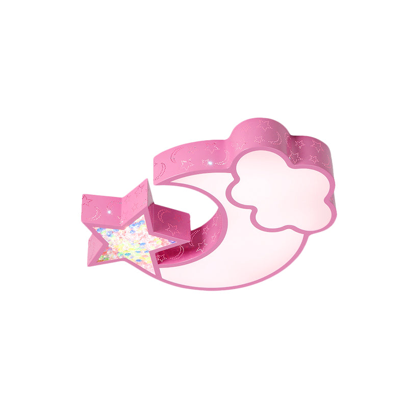 Nordic Led Flush Ceiling Light With Acrylic Starry Sky Design - Ideal For Childs Bedroom