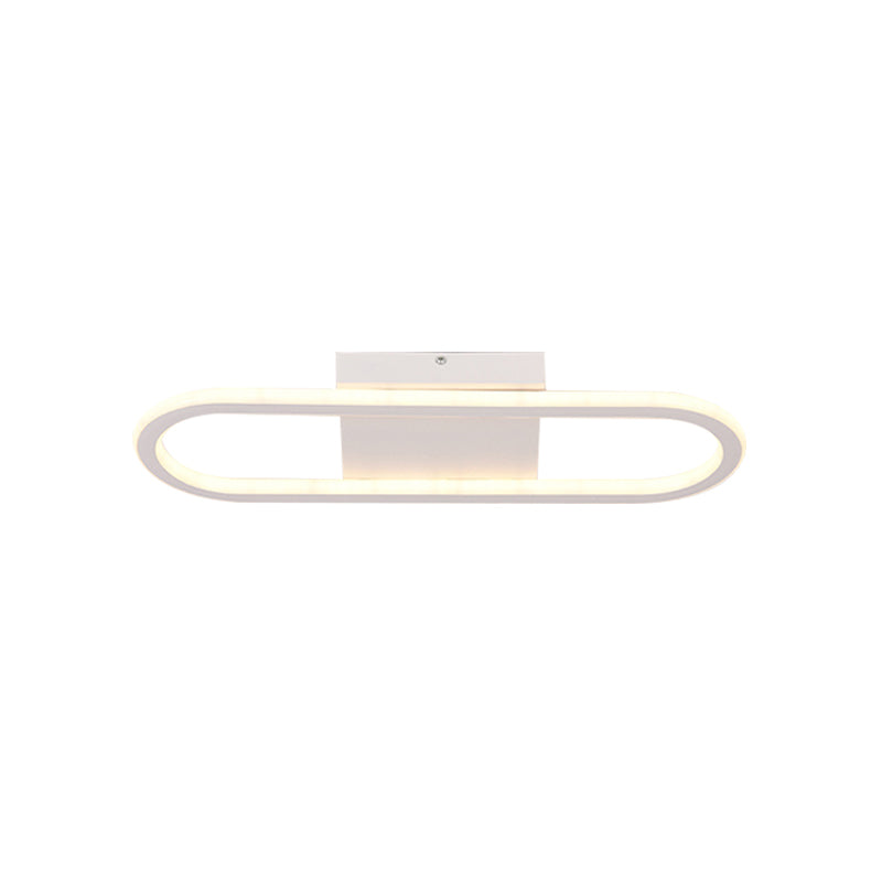 Ellipse Led Ceiling Light - 15/19 Metal Flush Mount Simple Black/White Design White/Warm Glow