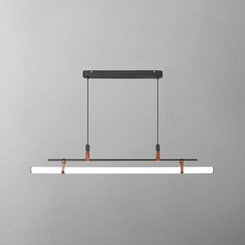 Acrylic Island Pendant Light: Sleek Pole Design With Led: Perfect For Dining Room Black / 47