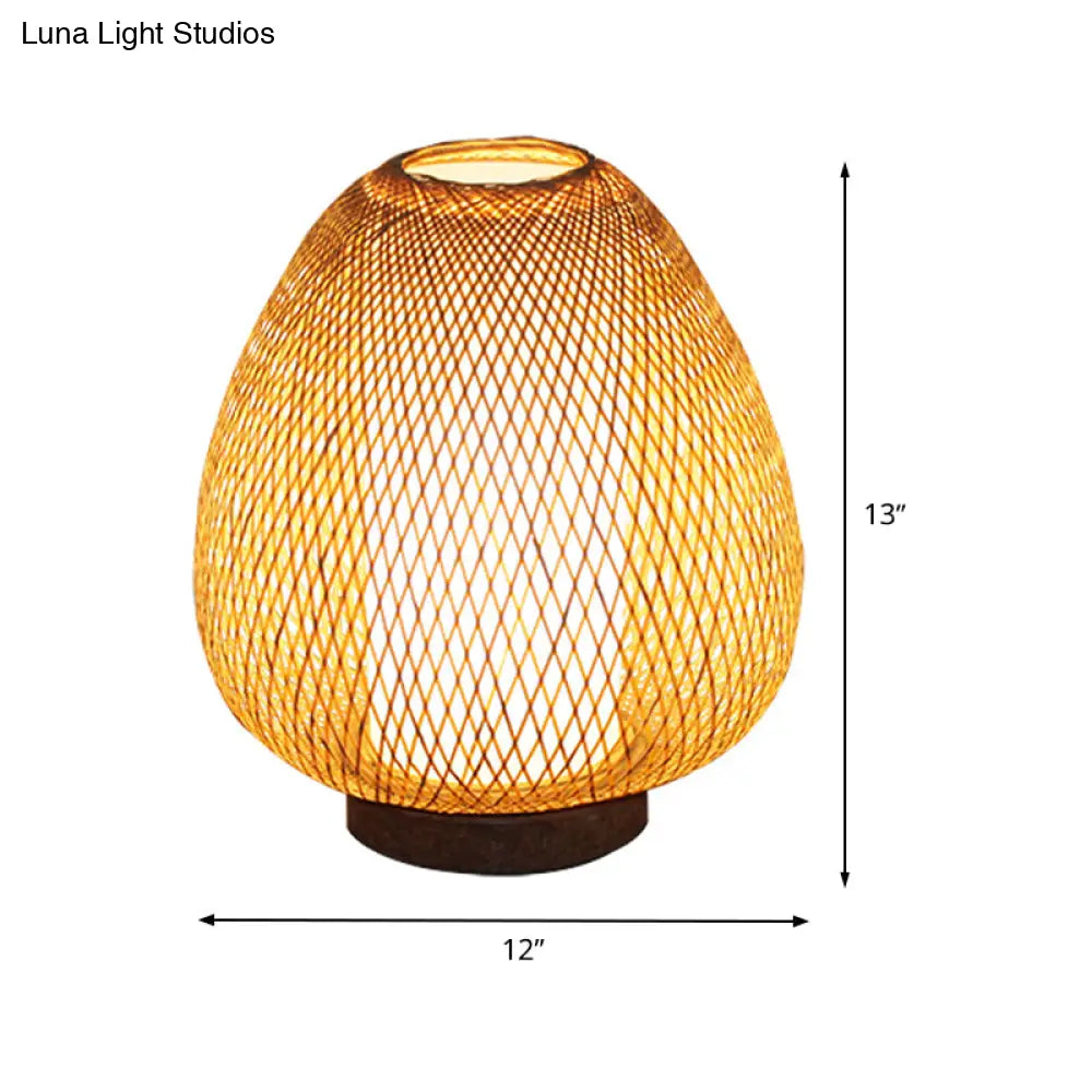 Asian Wood Desk Lamp With Handcrafted Bamboo Shade - Perfect Bedroom Task Light
Or
1 Head Small