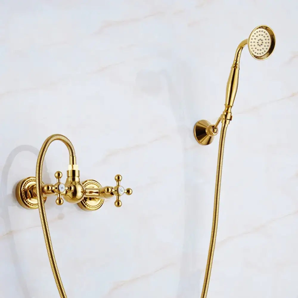 Bidet Faucets Gold Brass Bathroom Shower Blow-fed Spray Gun Nozzle Toilet Bidet Faucet Hot and Cold Water Taps Bathroom