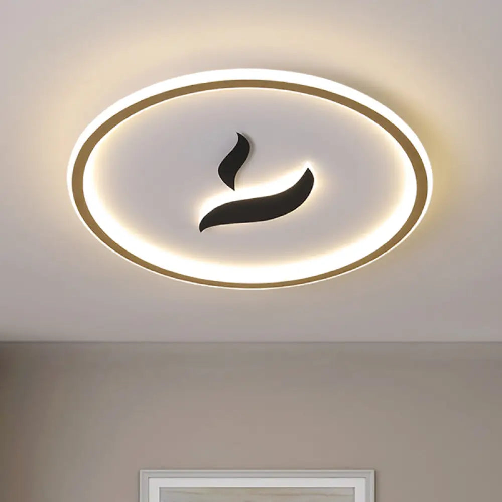 Black/Gold Led Flush Lamp With White/Warm Light And Minimalist Design For Bedroom Gold / White