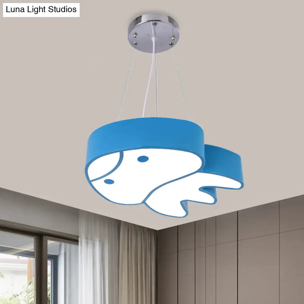 Colorful Led Suspension Light With Acrylic Jellyfish Shade - Cartoon Style Ceiling Chandelier