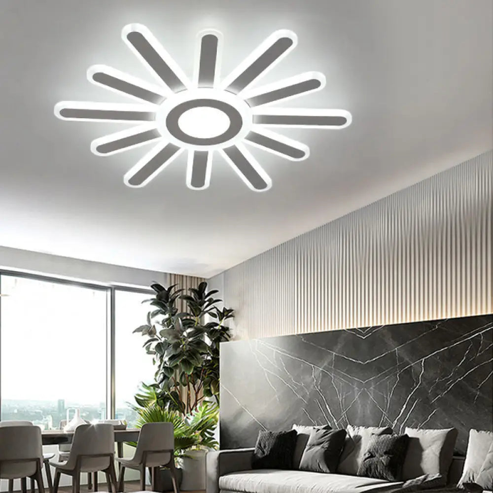 Contemporary Acrylic Led Ceiling Lamp In White For Study Room Hallway / 23.5’