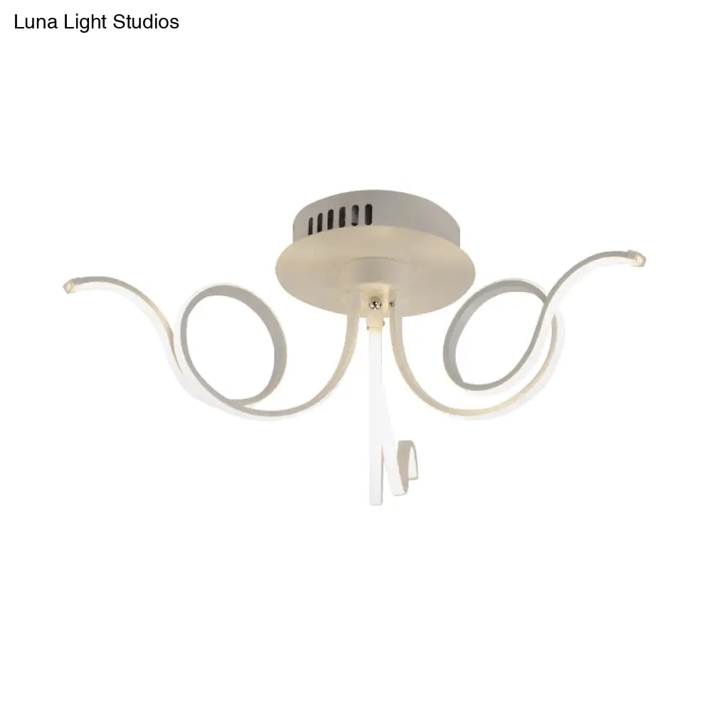 Contemporary Acrylic Octopus Flush Mount Light Fixture – 3/6/8 Led Lights For Living Room Ceiling