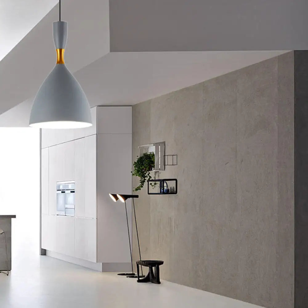 Contemporary Aluminum Funnel Suspension Pendant Lamp - Fits Study Room Or Cafe 6.5/10 Inch Wide 1