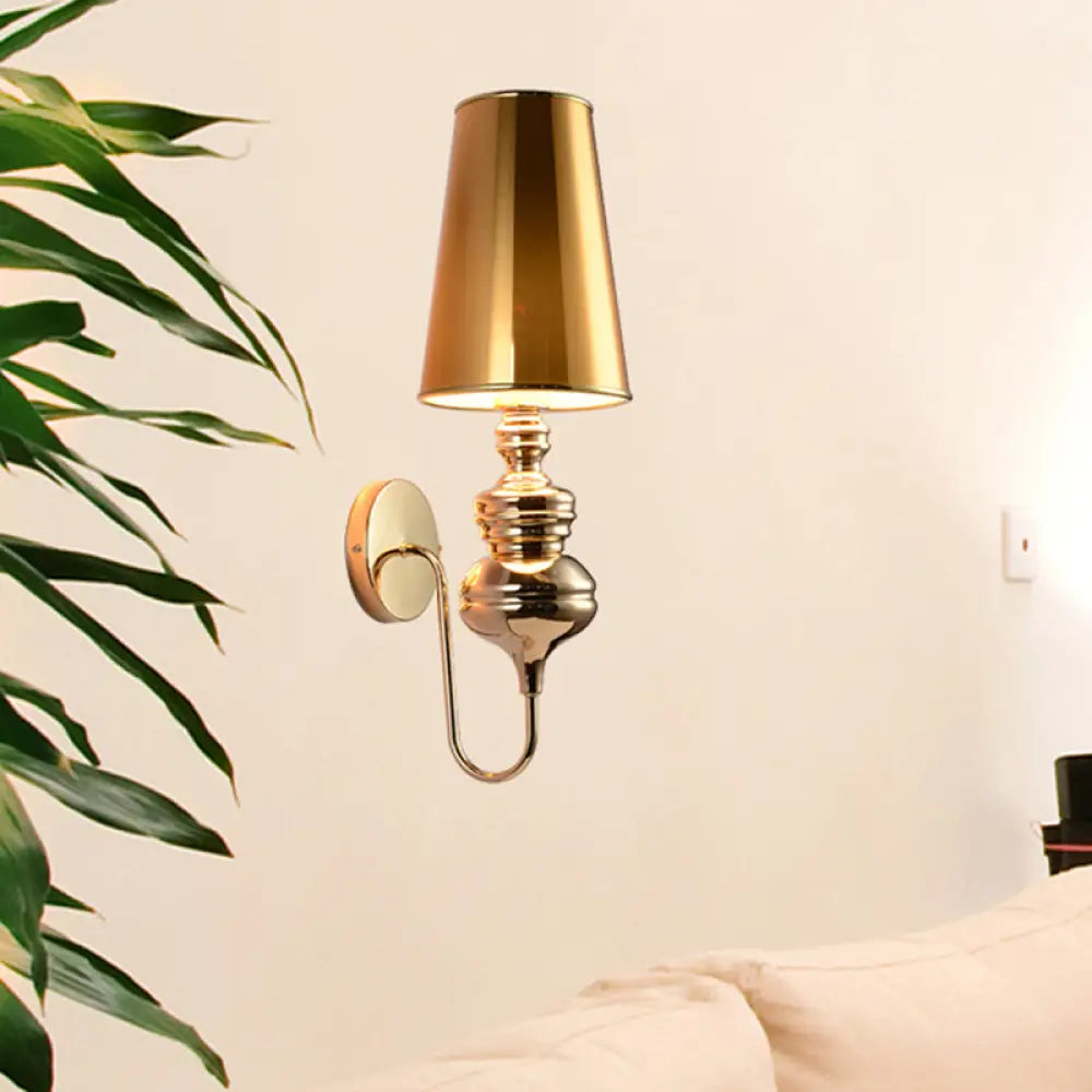 Contemporary Fabric Barrel Wall Mount Light - Bedroom Sconce (Black/Silver/White) Gold