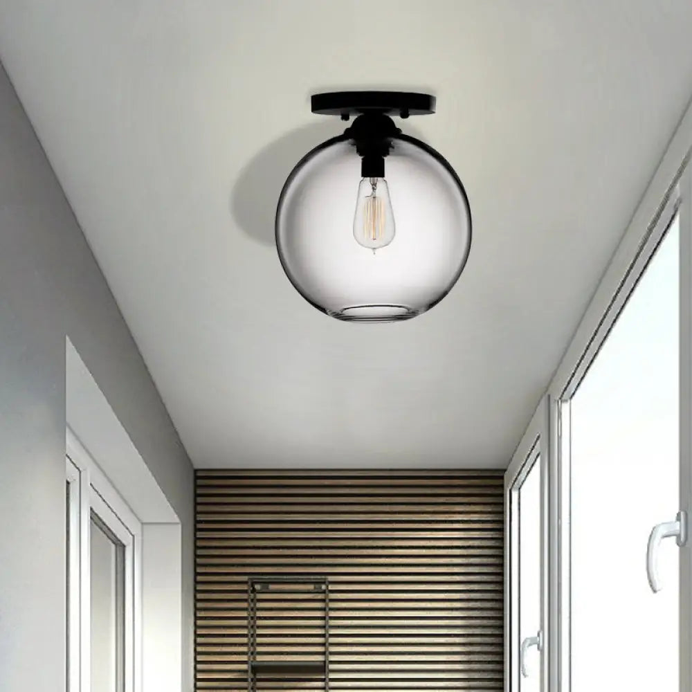 Contemporary Glass Orbit Ceiling Light Fixture - Red/Sky Blue/Amber/Dark Smoke/Coffee 1 Head Indoor