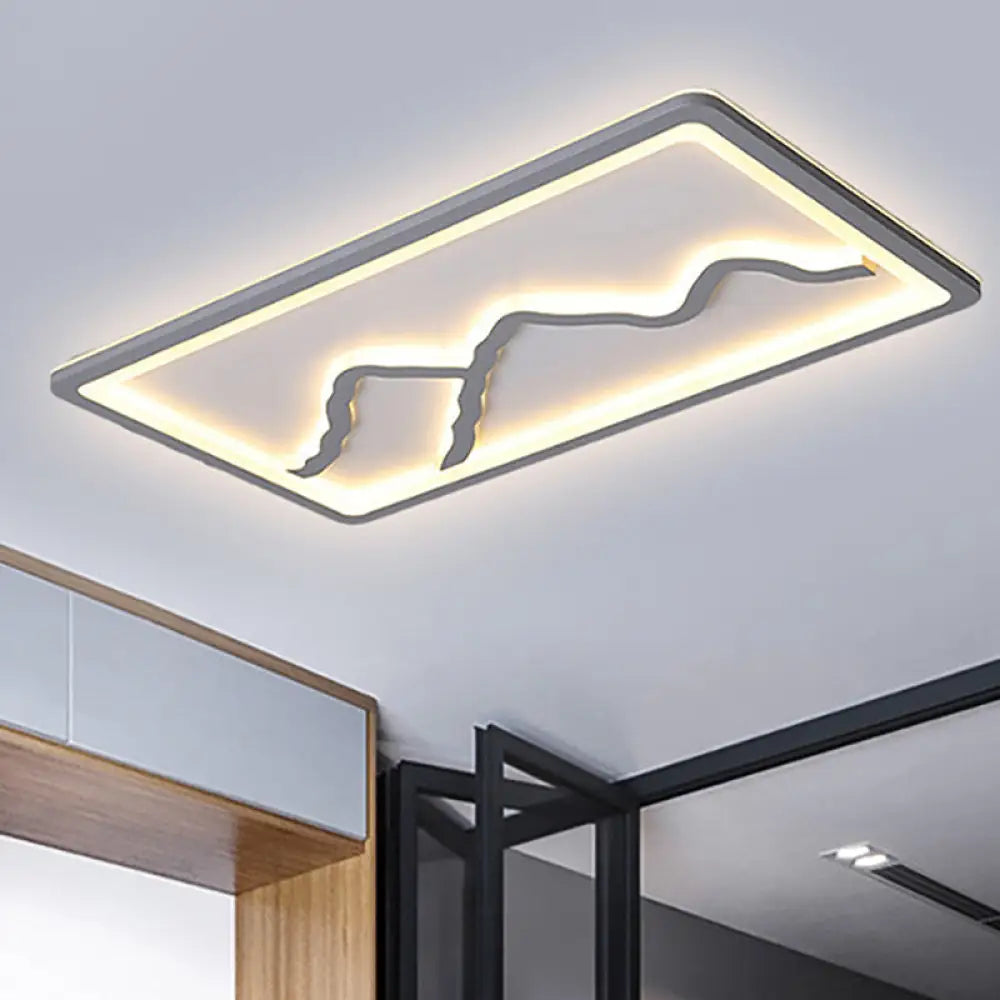 Contemporary Led Acrylic Flush Mount Light In White/Warm - Square/Rectangle 19.5’/23.5’/35.5’