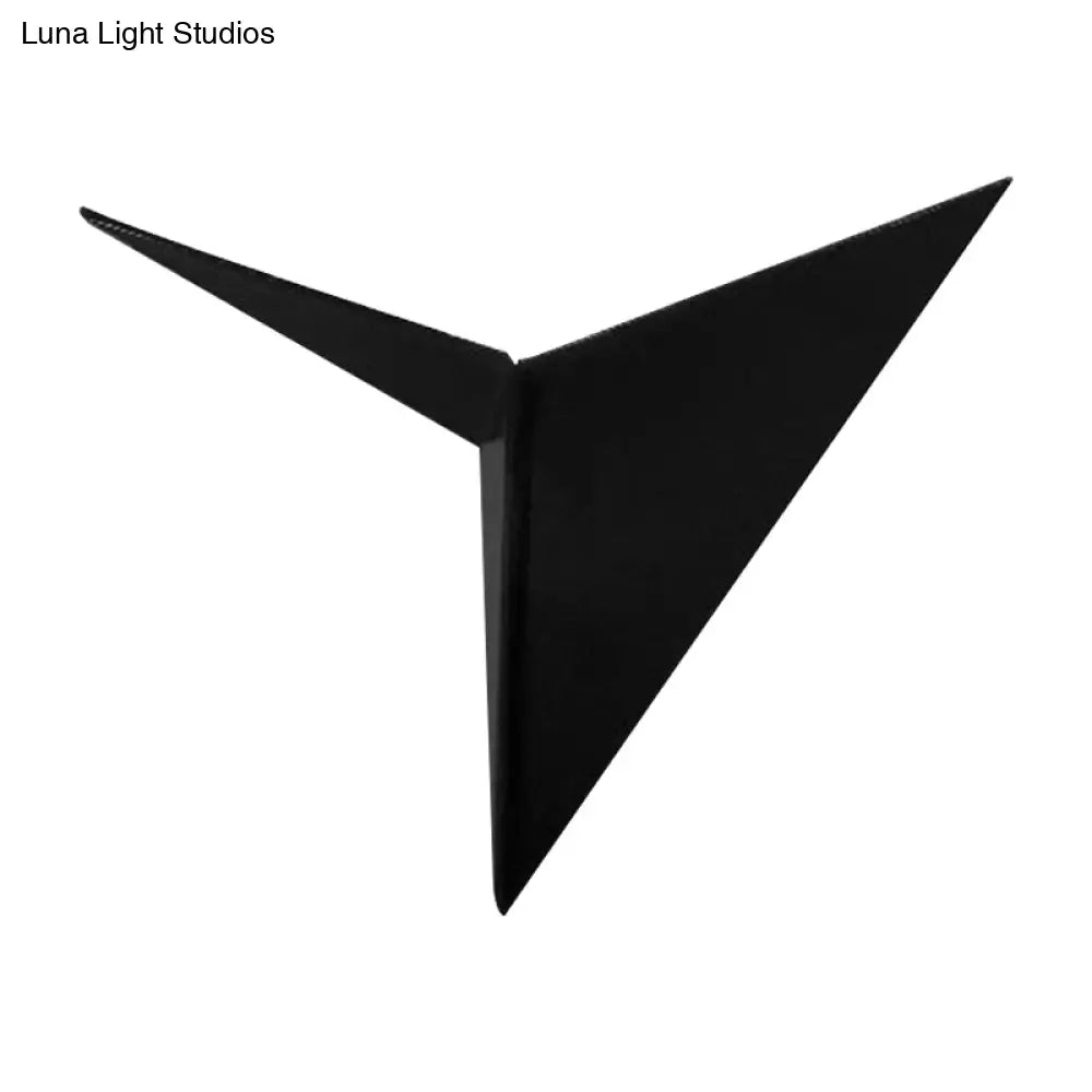Contemporary Triangle Sheet Wall Lamp - Acrylic Black/White Led Sconce Light In Warm/White