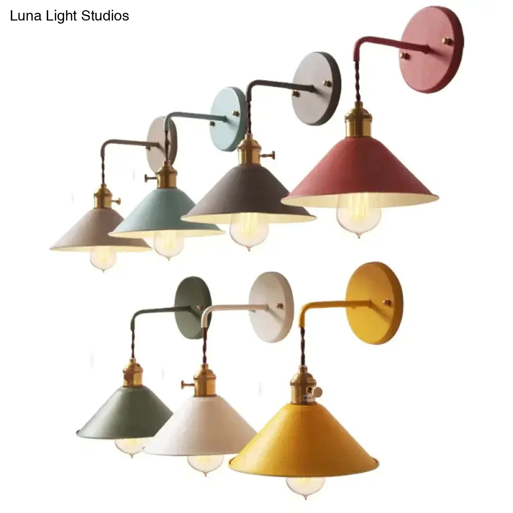 Copper Wall Lamp Nordic Lamp Macaron Wall Lamp Color Children’s Room Bedside Lamp Creative Personality Wall Lamp Copper