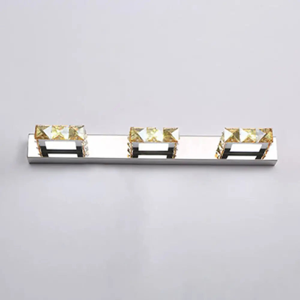 Crystal Circle Vanity Wall Light - Modern Minimalist Style For A Stylish Look 3 / Champagne Square