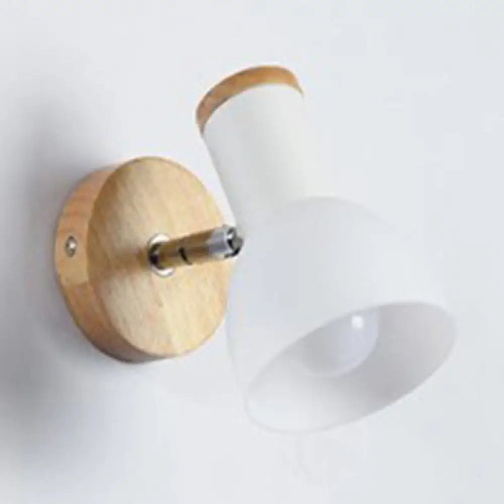 Frosted Glass & Metal Torch Wall Lamp - Contemporary White Study Room Light