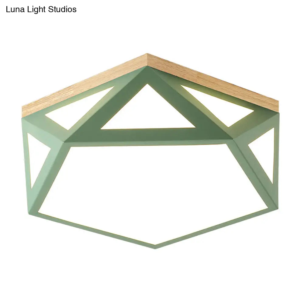 Geometric Acrylic Led Flush Light With Multiple Sizes And Color Options For Bedroom Ceiling -