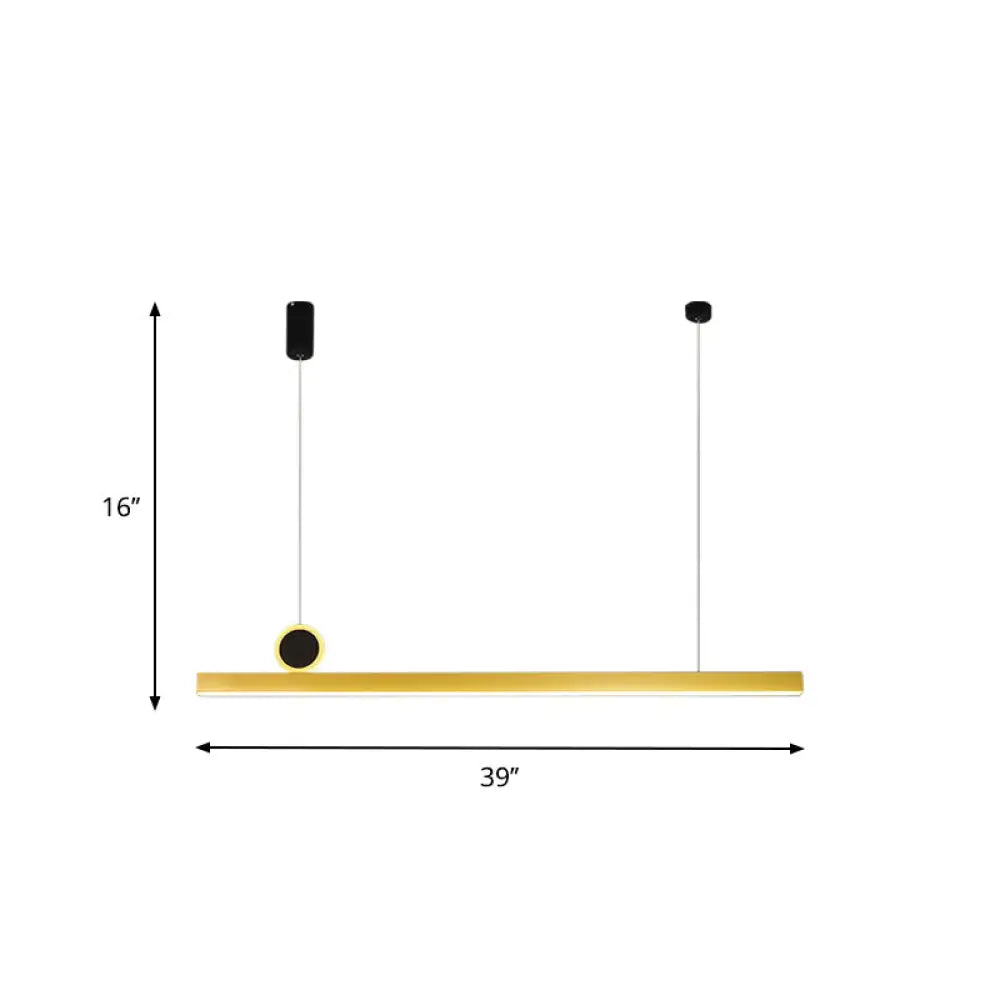 Gold Bar Pendant Led Island Light Fixture - Stylish Minimalist Design 39/47 Wide