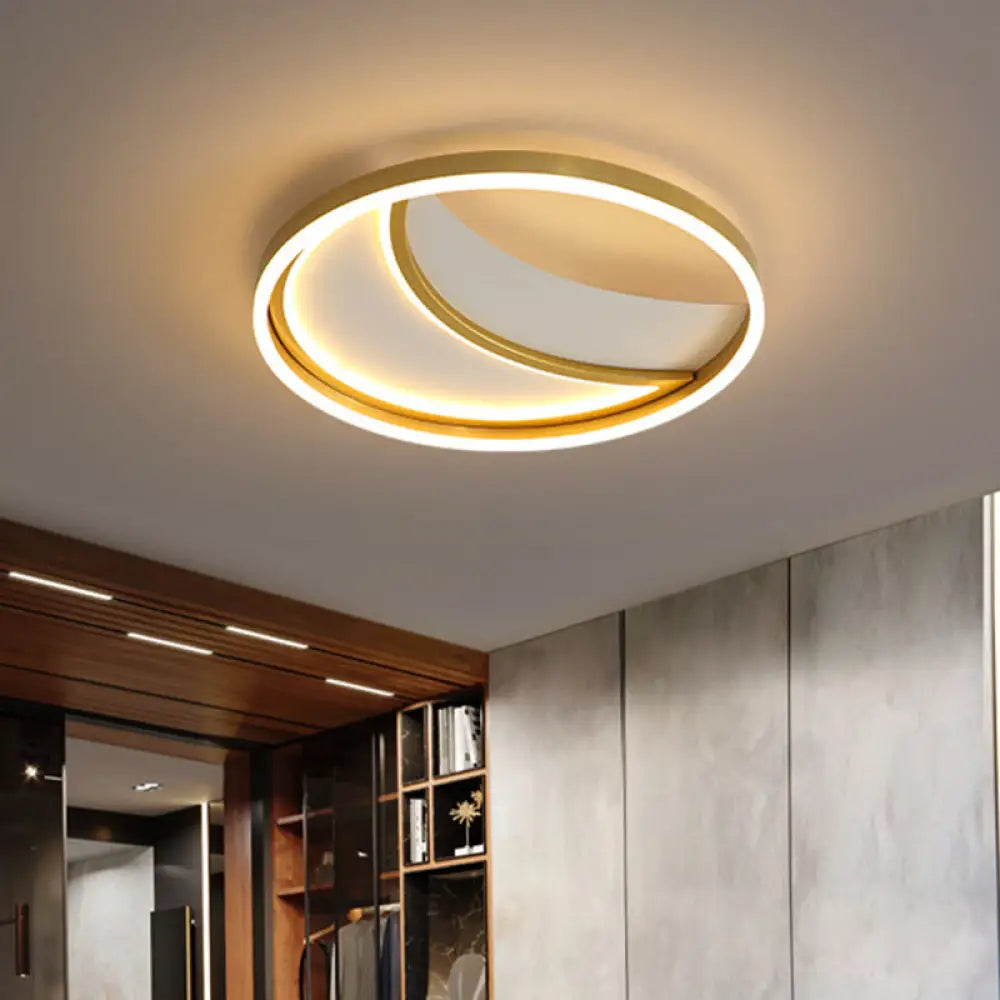 Gold Moon Ceiling Mounted Acrylic Led Spotlight For Creative Bedroom Lighting