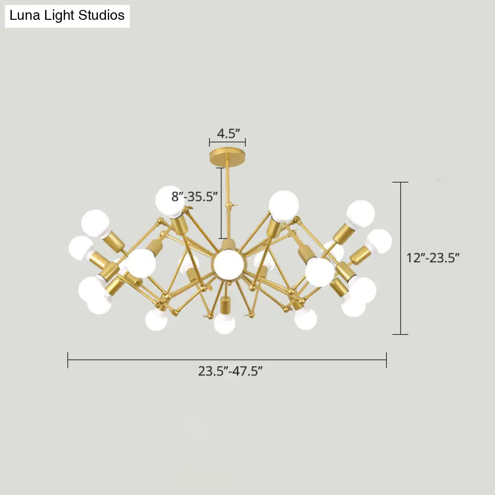 Industrial Spider Chandelier With Open Bulb Design For Clothing Shops