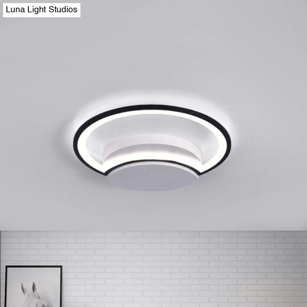 Led Bedroom Ceiling Light - 16’/19.5’/23.5’ Wide Circle Acrylic Shade In White/Black Warm/White