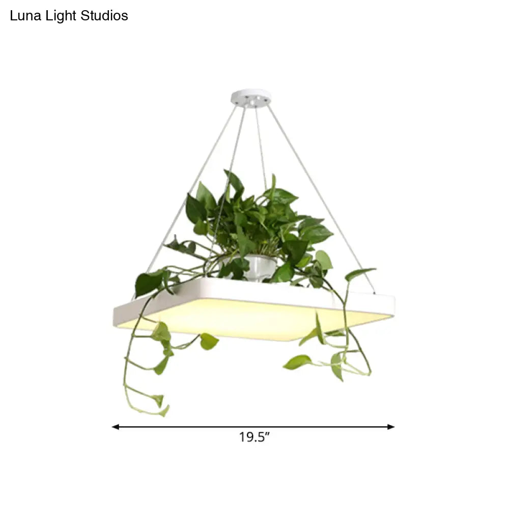 Led Chandelier Light Fixture With Acrylic Shade - Antiqued Style For Dining Room Black/White/Blue