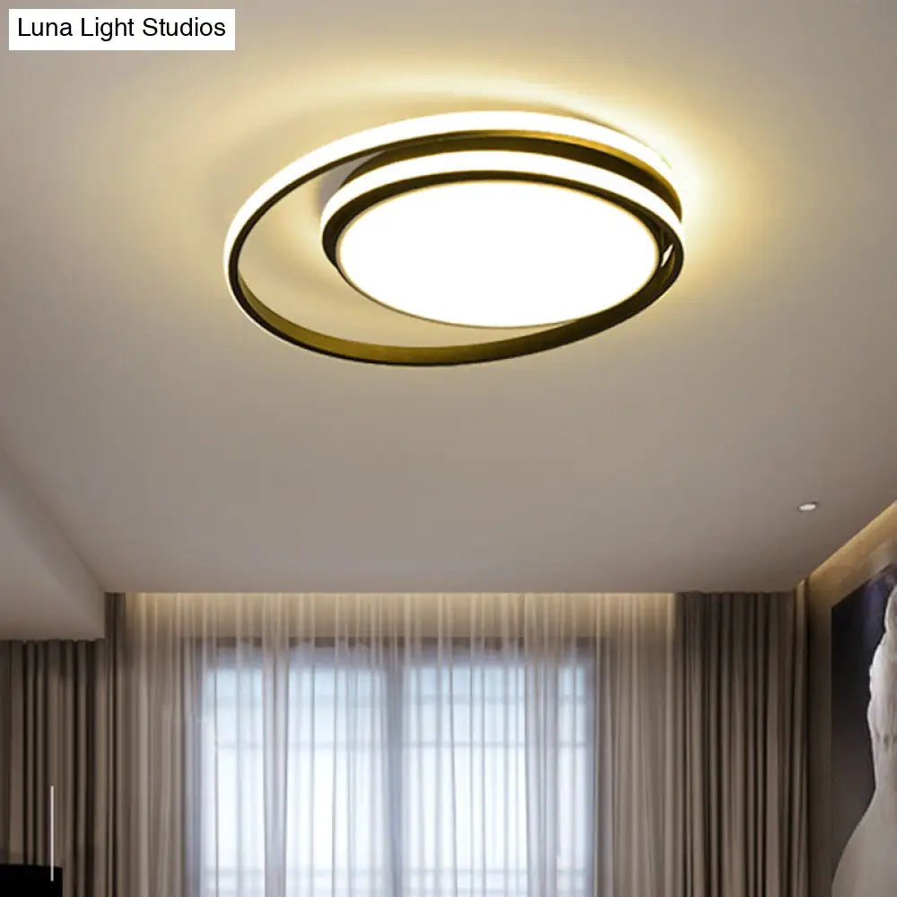 Led Flush Mount Ceiling Lamp: Intersecting Circles Shape Modern Simplicity Acrylic Cover – Ideal