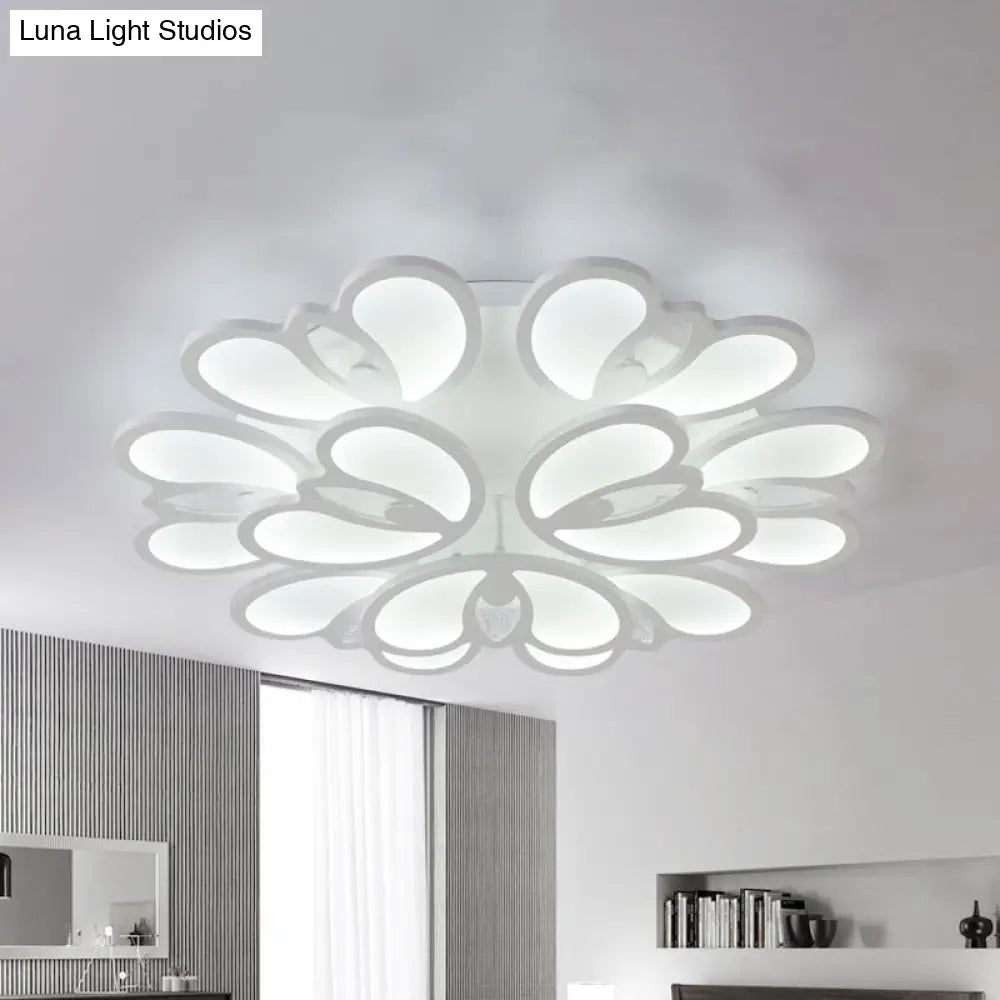 Led Flush Mount Ceiling Lamp With Acrylic Shade In Warm/White/Natural Light For Living Room