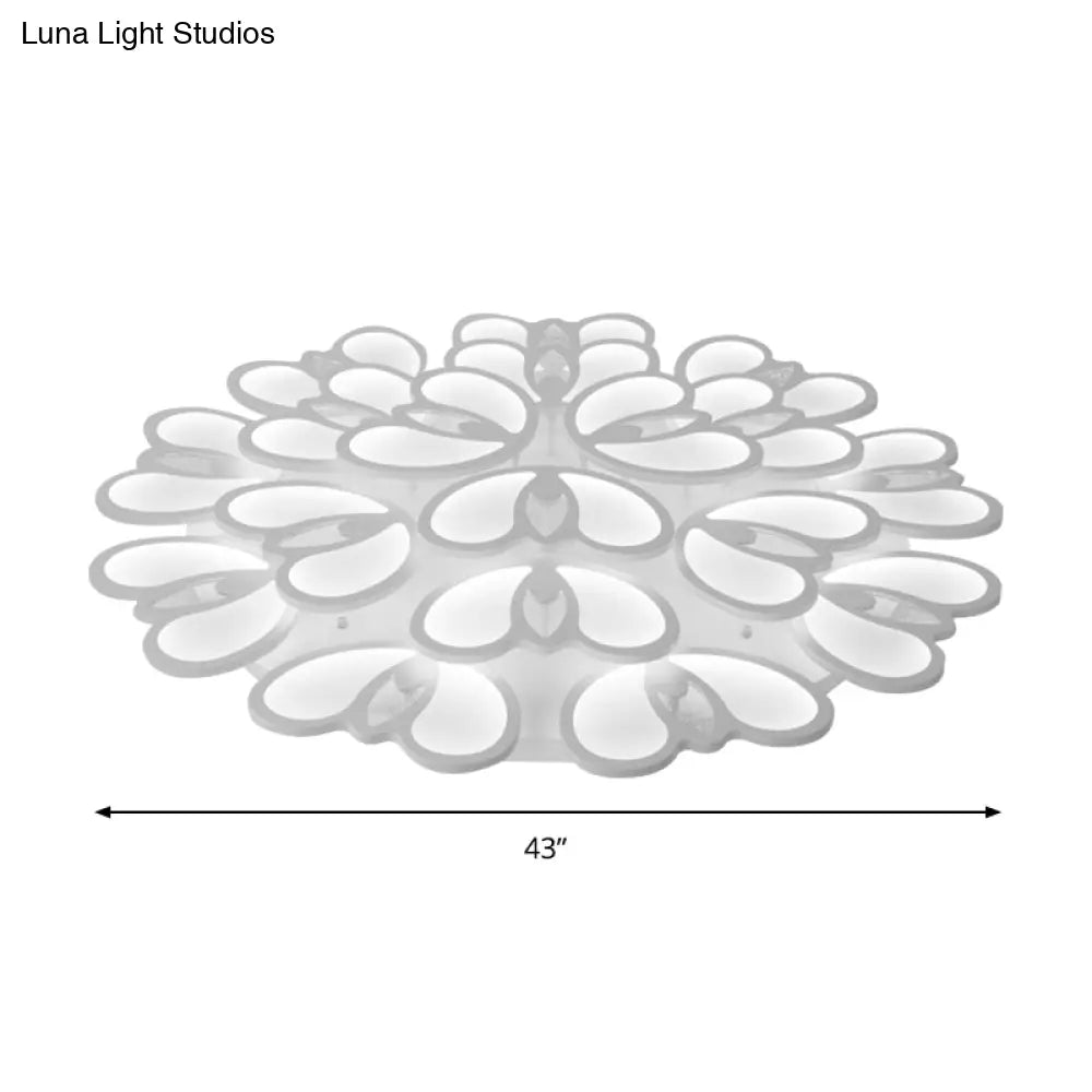 Led Flush Mount Ceiling Lamp With Acrylic Shade In Warm/White/Natural Light For Living Room
