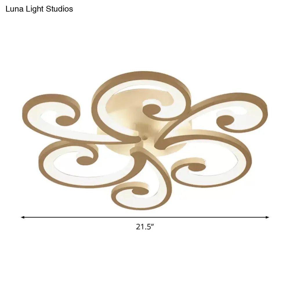 Led Petal Flush Mount Bedroom Ceiling Lamp In Warm/White/Natural Light - Modern Design