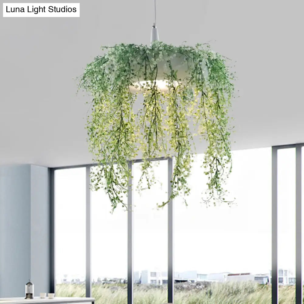 Loft Style Metal Pendant Lighting With Donut Design | 1-Bulb Hanging Ceiling Light For Balcony