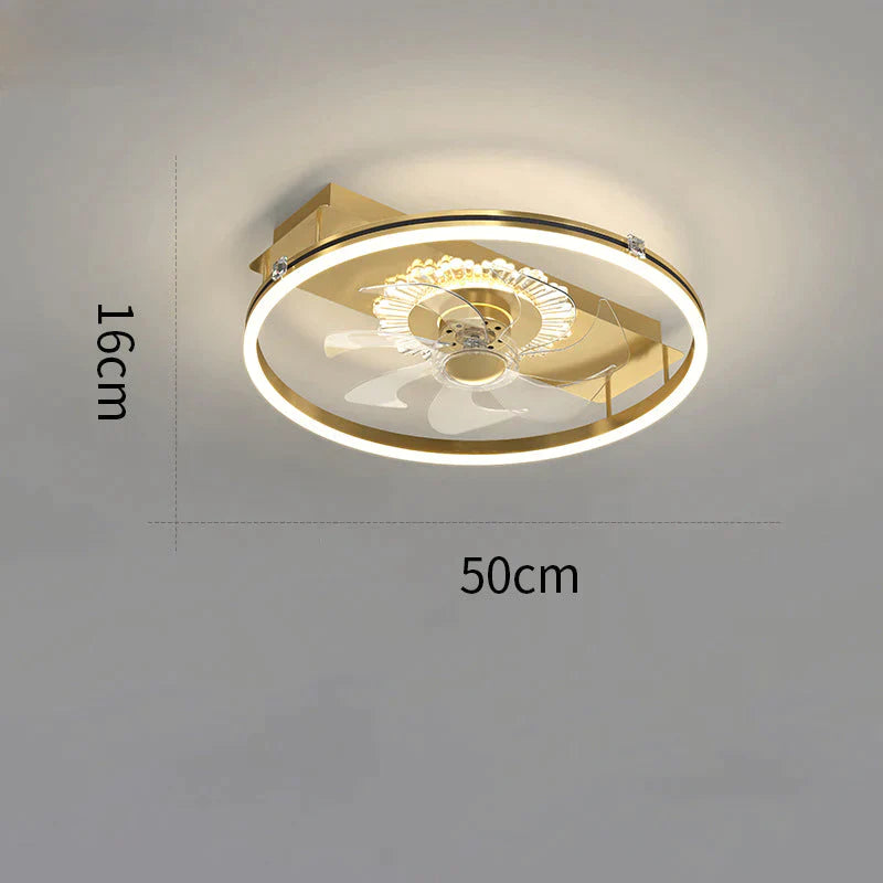 Luxury Fan Living Room Round Ceiling Lamp Simple Lamps Gold / A / Stepless dimming Ceiling