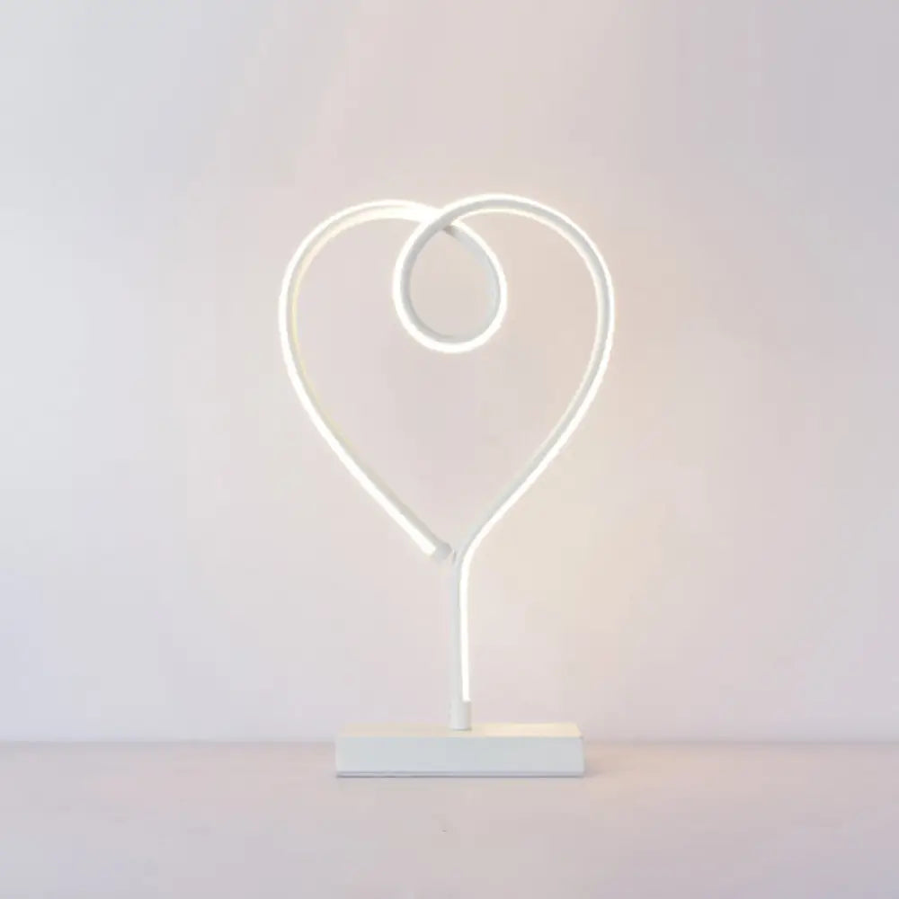 Minimalist Aluminum Led Table Light For Living Room With Line Art Night Lighting White / 3 Color