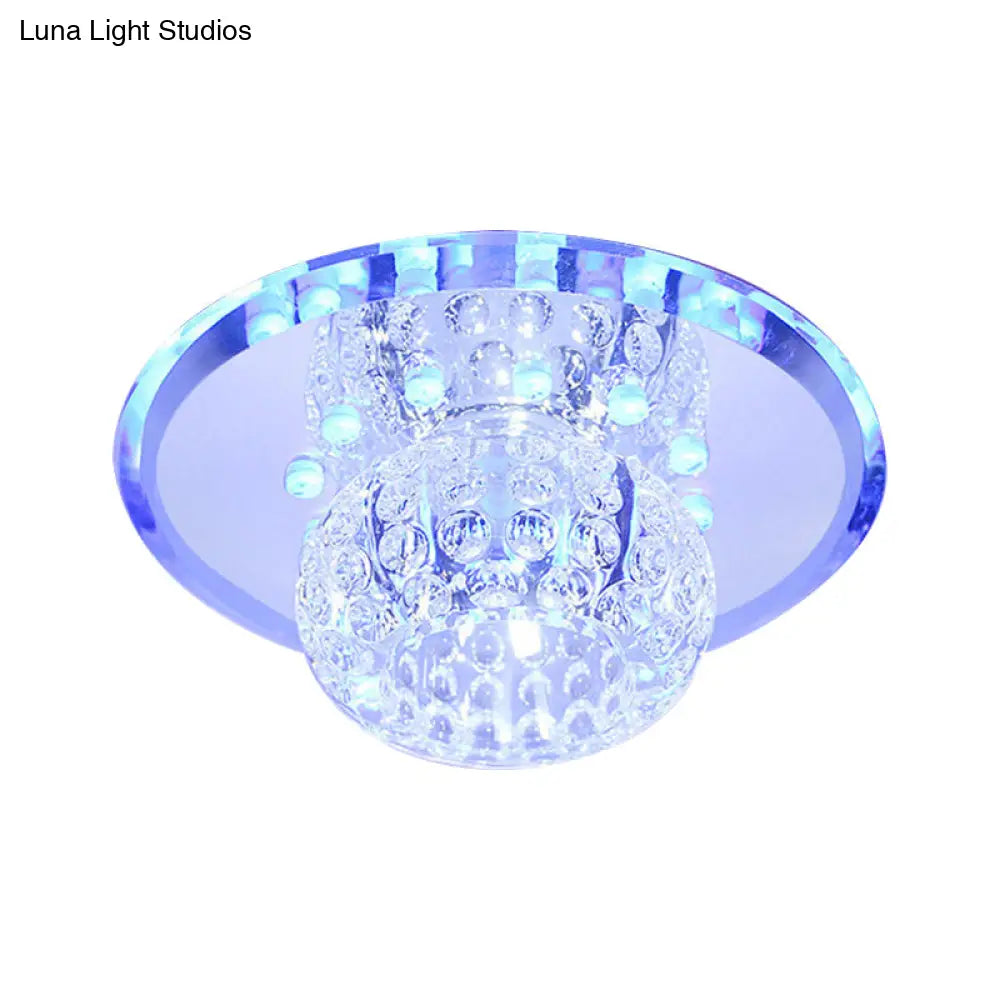 Minimalist Oval Clear Crystal Led Ceiling Light For Hallway