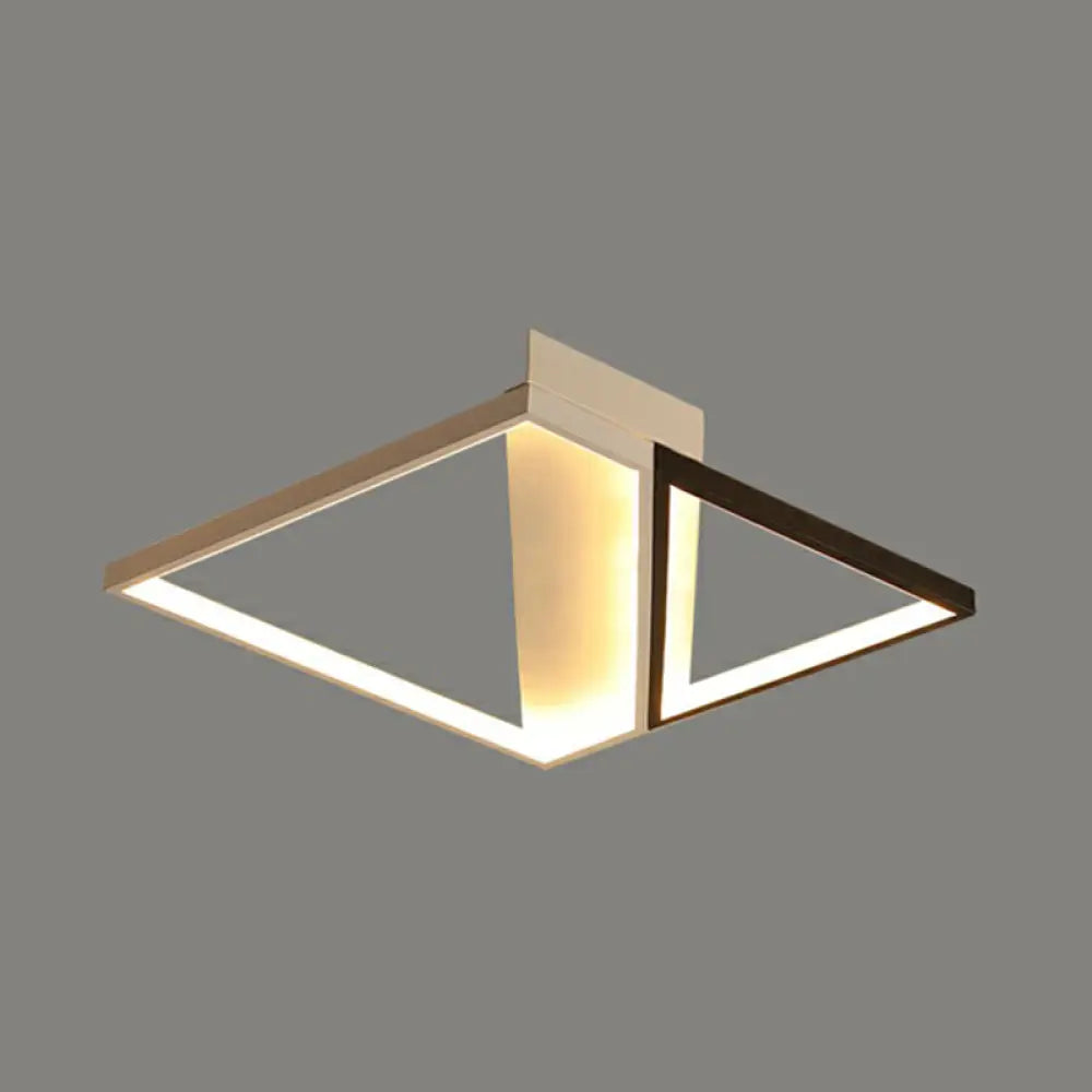 Minimalistic Black And White Led Flushmount Ceiling Light For Bedroom / 24.5’ Natural