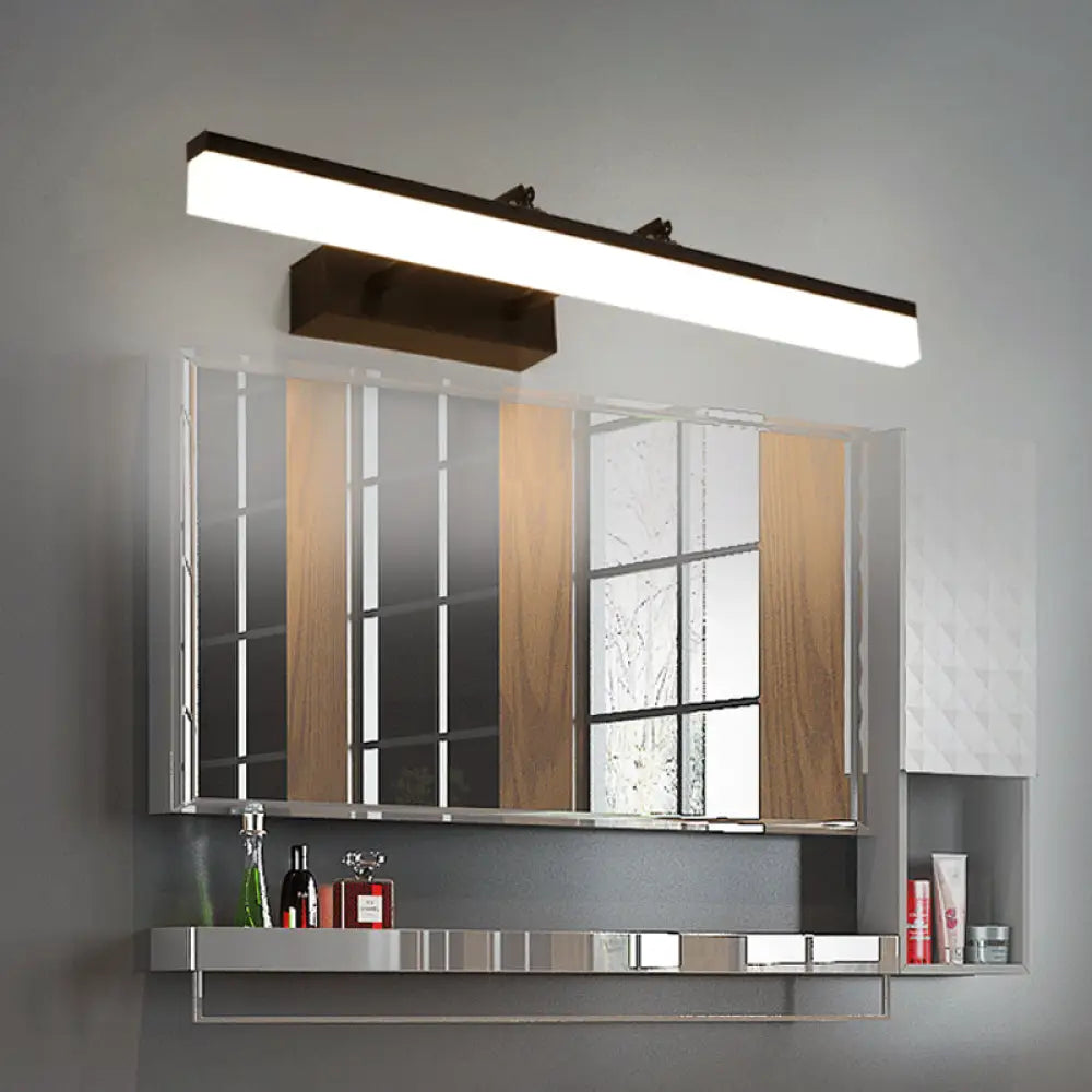 Modern Acrylic Led Bar Light In Warm/White - 23.5/27.5 Straight Wall Mount Black / 23.5 White