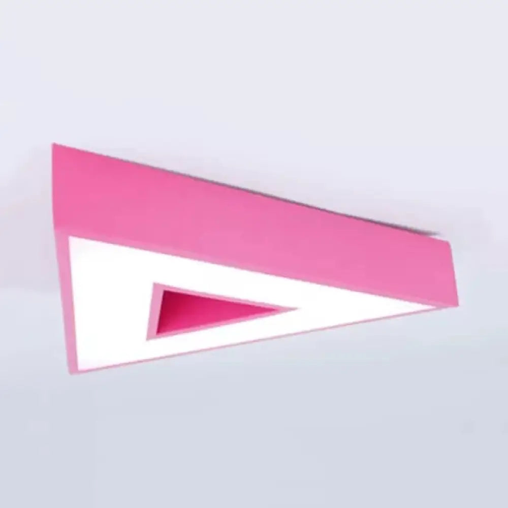Modern Acrylic Triangle Flush Ceiling Light - Game Room Stylish Lamp Pink / 19.5’