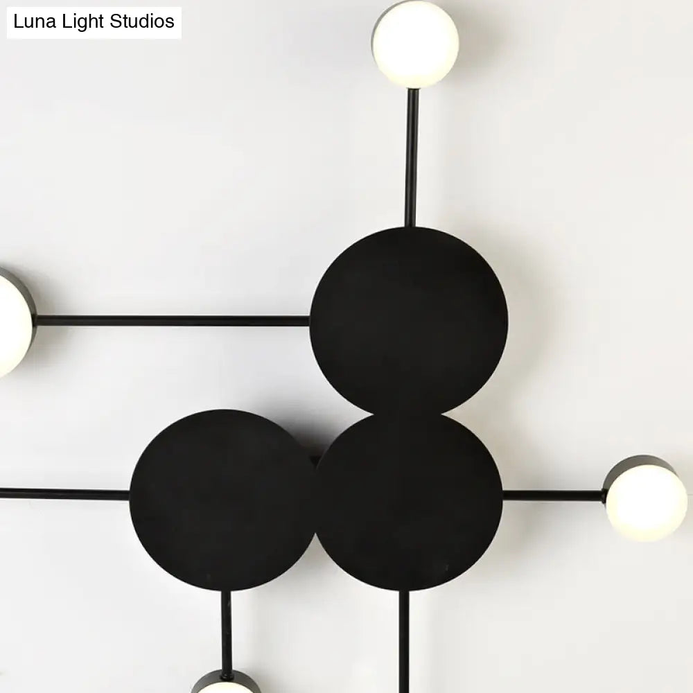 Modern Black Semi Flush Ceiling Light For Child’s Bedroom With Drum Shade