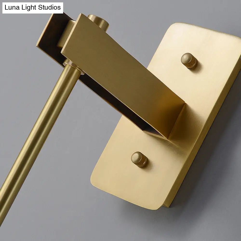 Modern Brass Wall Sconce Light With Glass Shade - Postmodern Cylindrical Fixture